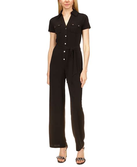 michael michael kors paulette button detail knit jumpsuit womens|Michael Kors jumpsuits.